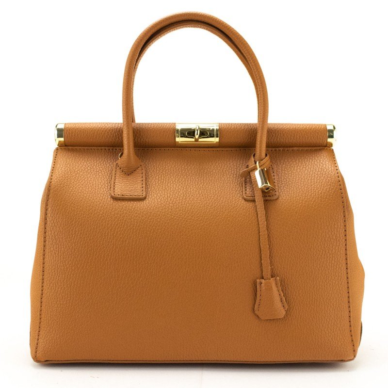 Leather handbag Pregato Classic Camel
