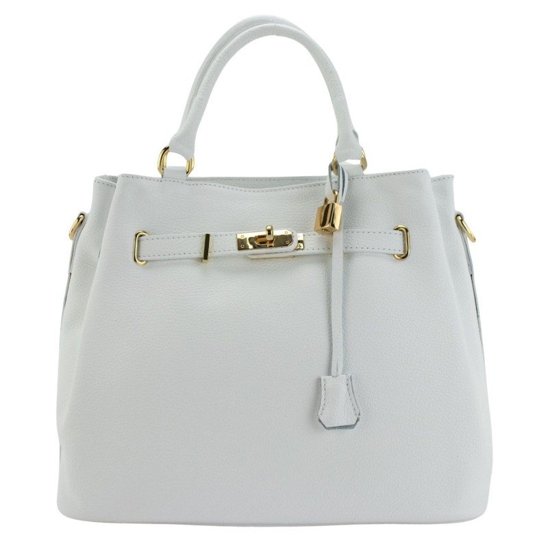 White Pregato Aura Leather Handbag