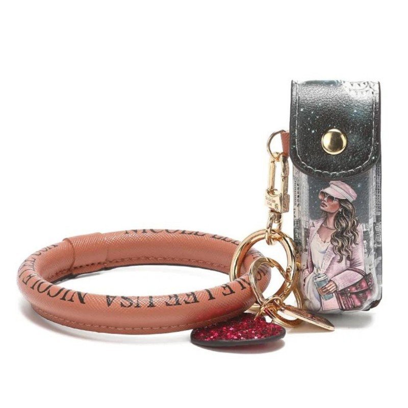 Keychain bracelet with lipstick case...
