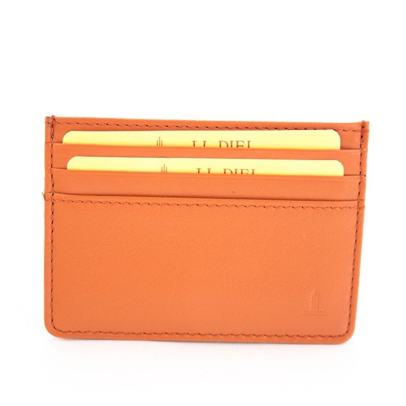 Flat leather card holder Basics JL...