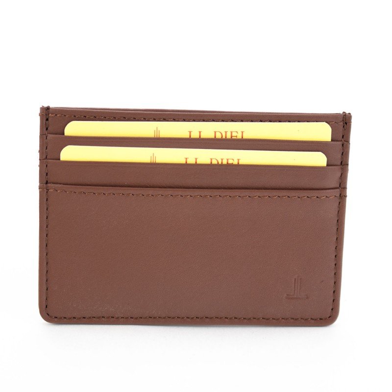 Flat leather card holder Basics JL...