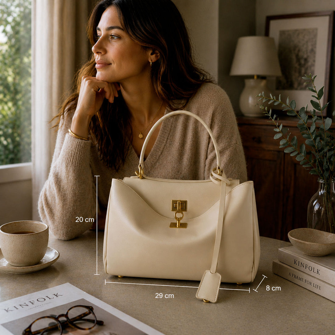 Bolso en piel Pregato Lussari Beige
