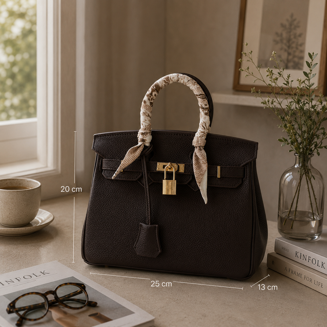 Bolso de mano Pregato Verona Gold Chocolate · 25cm