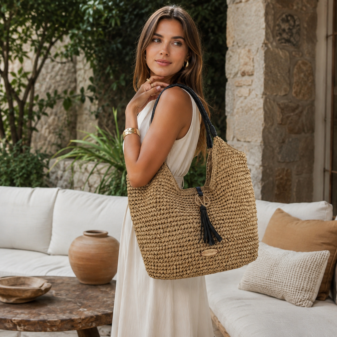 Bolso hobo Alchiara Melia Natural