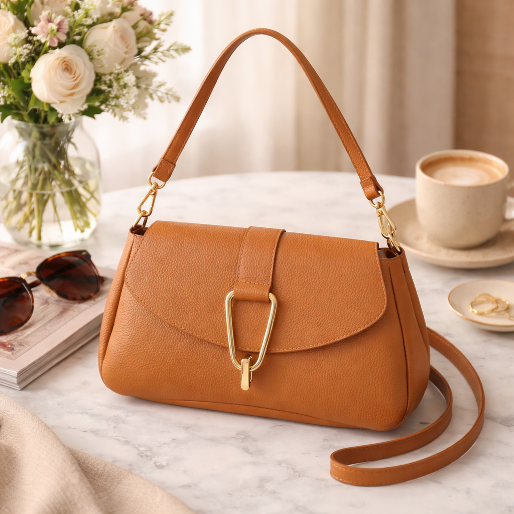 Bolso en Piel Pregato Arezzo Camel