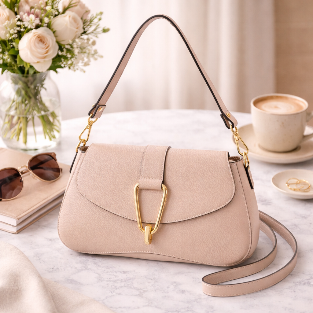 Bolso en Piel Pregato Arezzo Nude