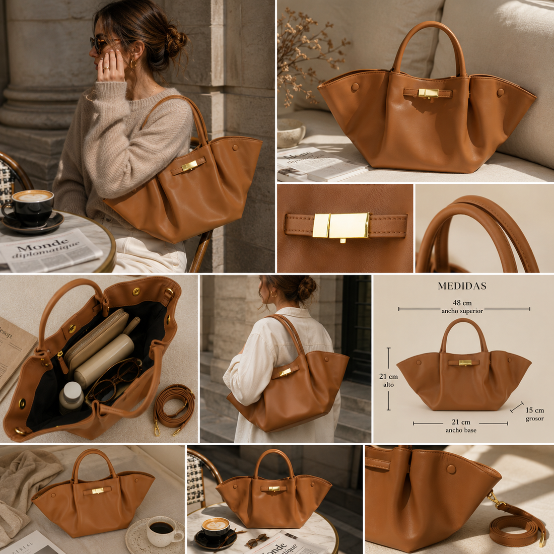 Bolso en Piel Pregato Libera Cuero