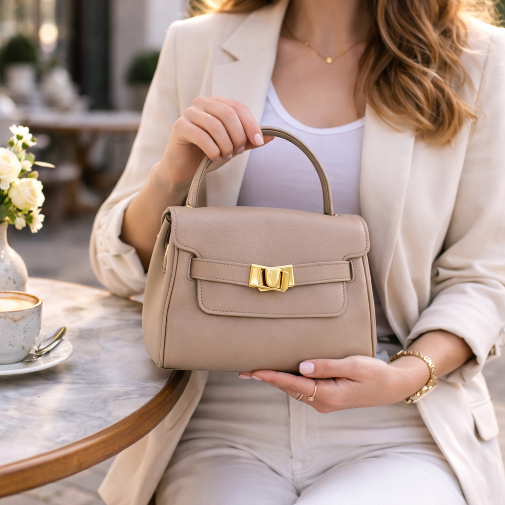 Bolso de mano Pregato Aurelia Taupe