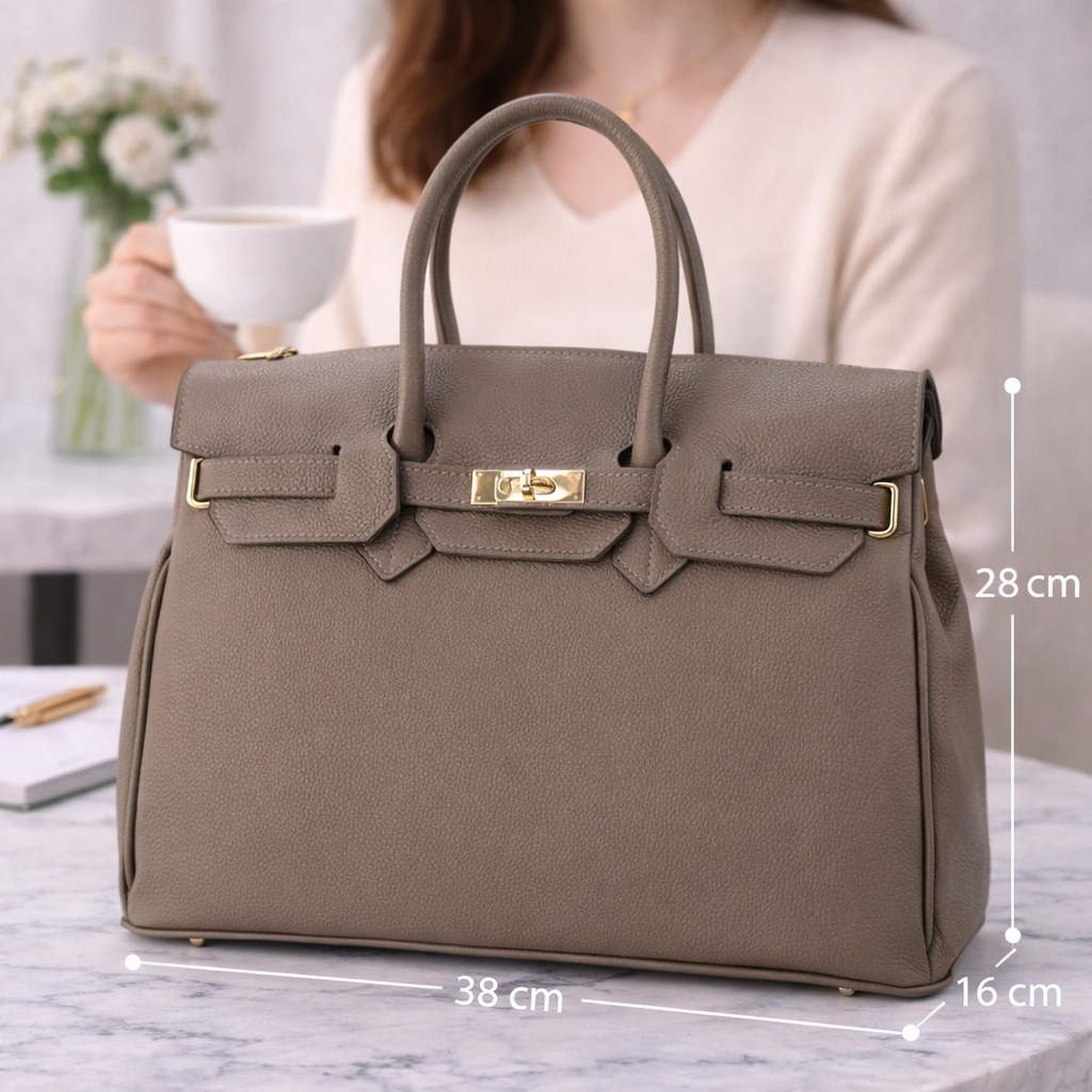 Bolso de Piel Pregato Juliette Taupe - KimondoShop