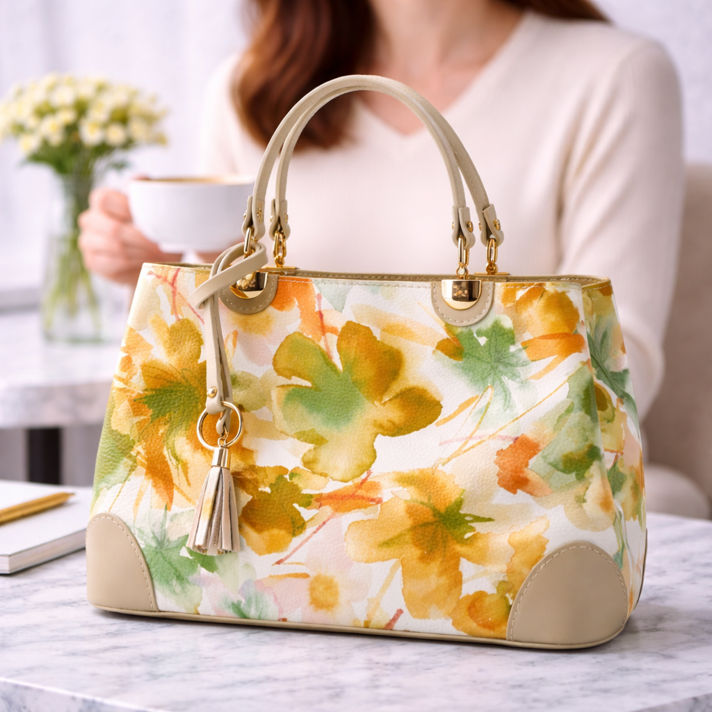 Bolso en piel Pregato Eleganza Acuarela Orange