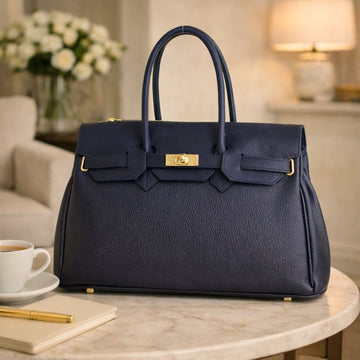 Bolso de Piel Pregato Juliette Azul marino