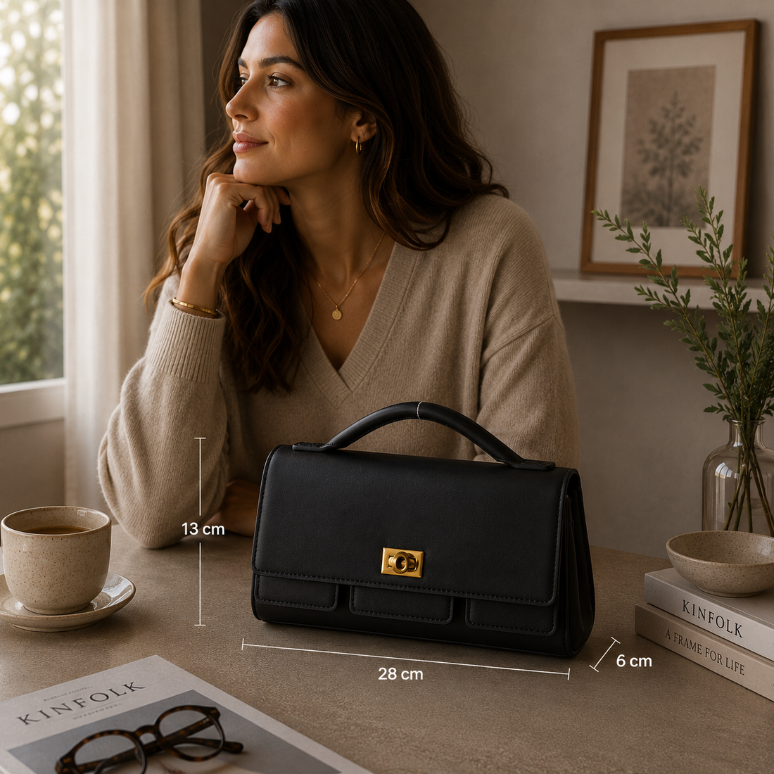 Bolso en piel Pregato Grace Negro
