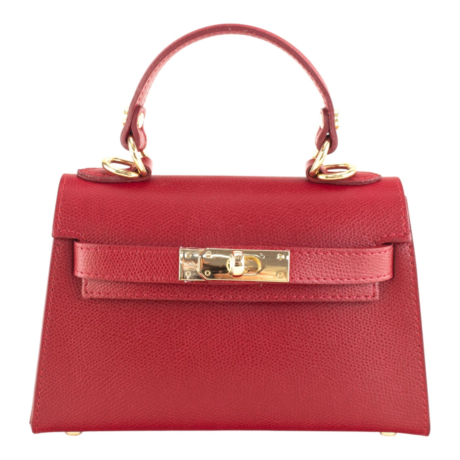 Bolso en Piel Pregato mini Latenza Rojo oscuro