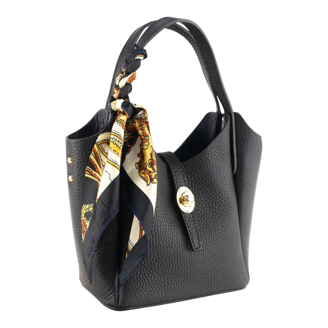 Bolso de Piel Pregato Carina Negro