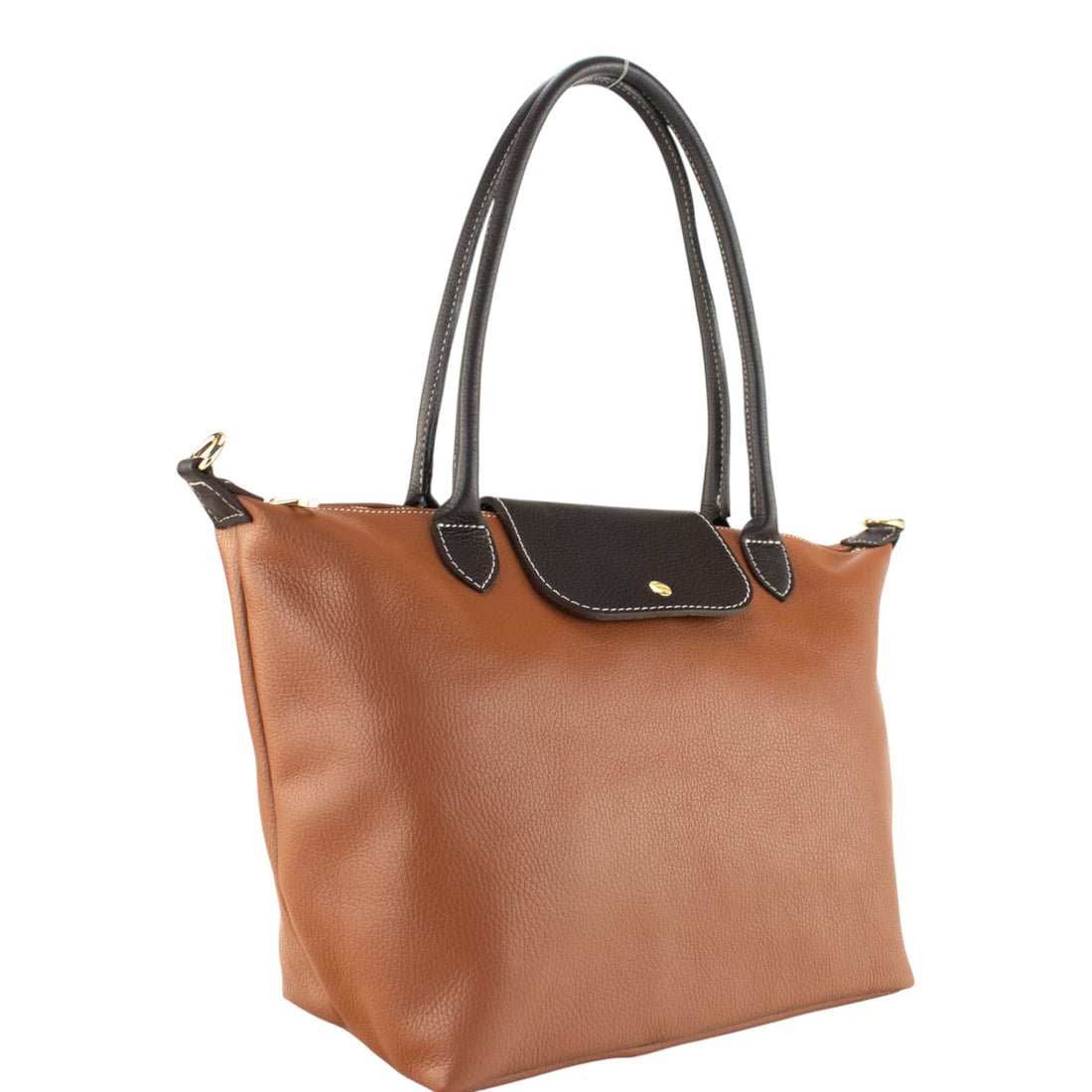 Bolso de Piel Pregato Allure Camel asa oscura