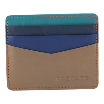 Tarjetero de Piel Napa Premium Pregato Hilo Naranja