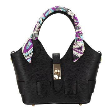 Bolso en Piel Pregato Piccolo tape Negro