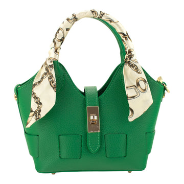Bolso en Piel Pregato Piccolo tape Verde