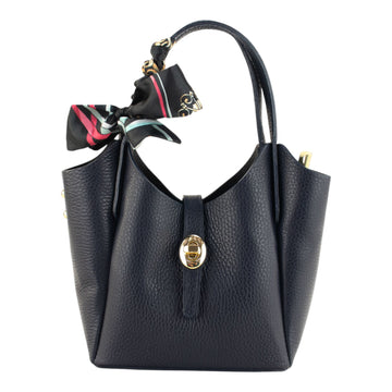 Bolso de Piel Pregato Carina Azul marino