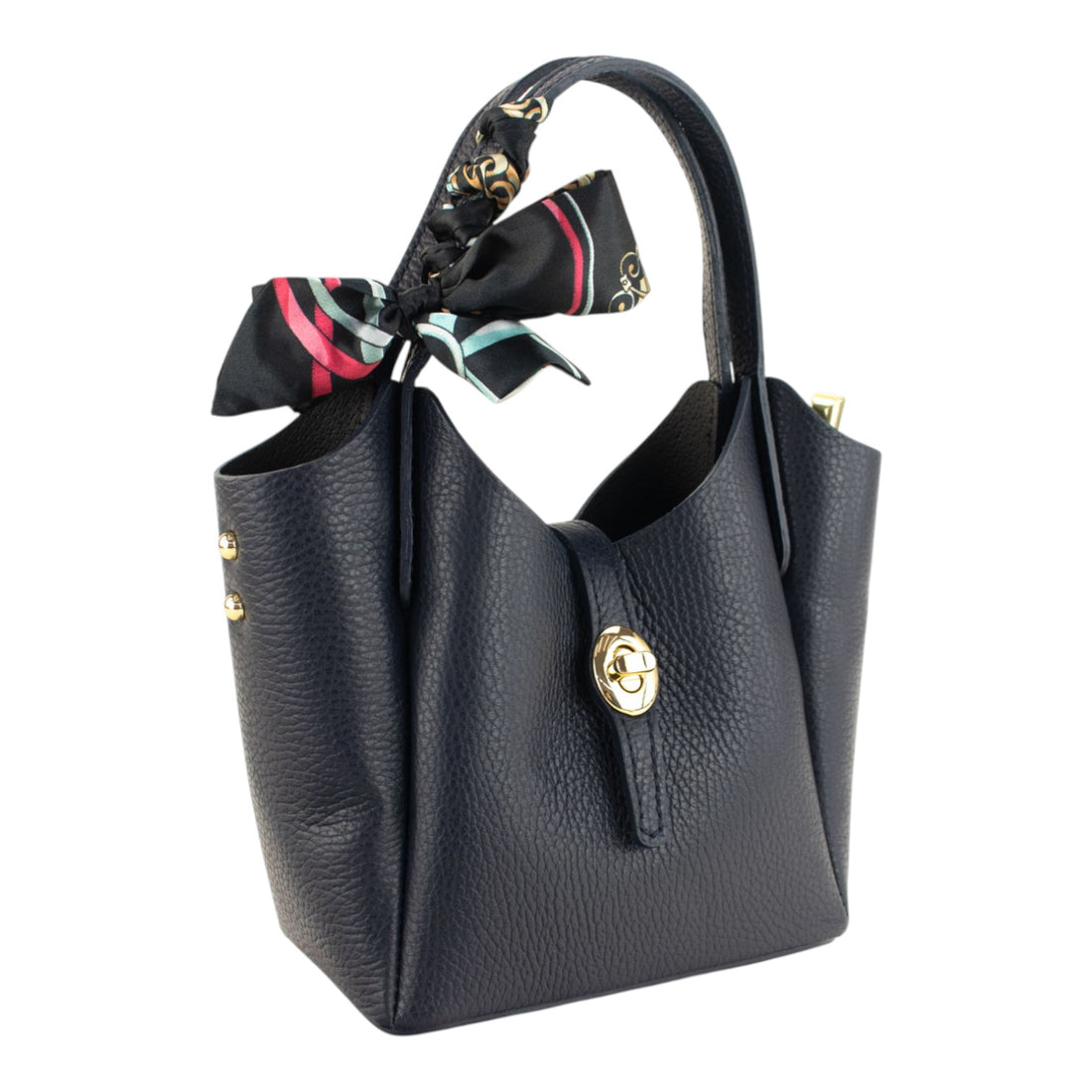 Bolso de Piel Pregato Carina Azul marino