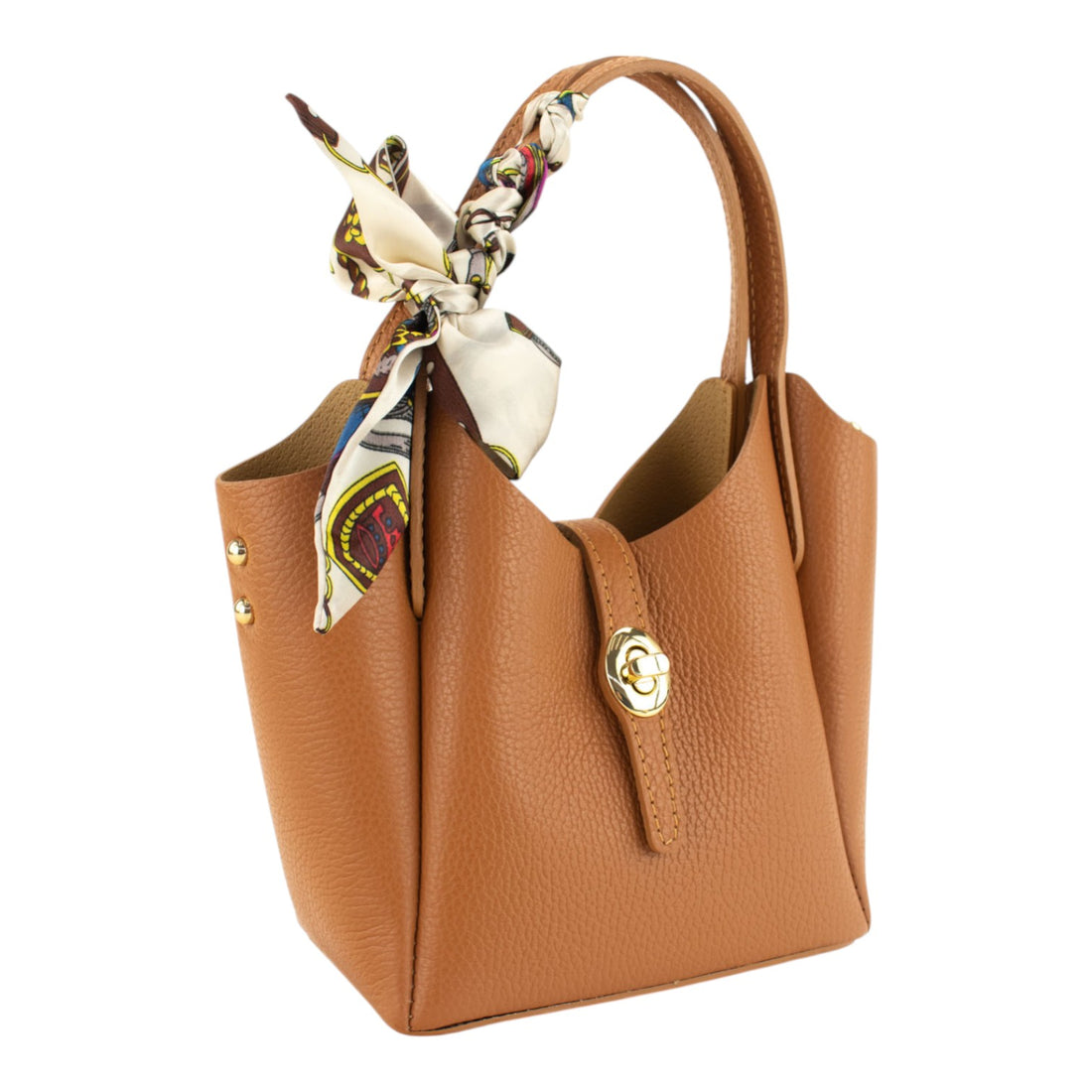 Bolso de Piel Pregato Carina Camel