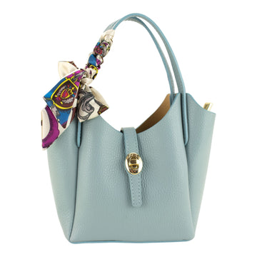 Bolso de Piel Pregato Carina Azul cielo