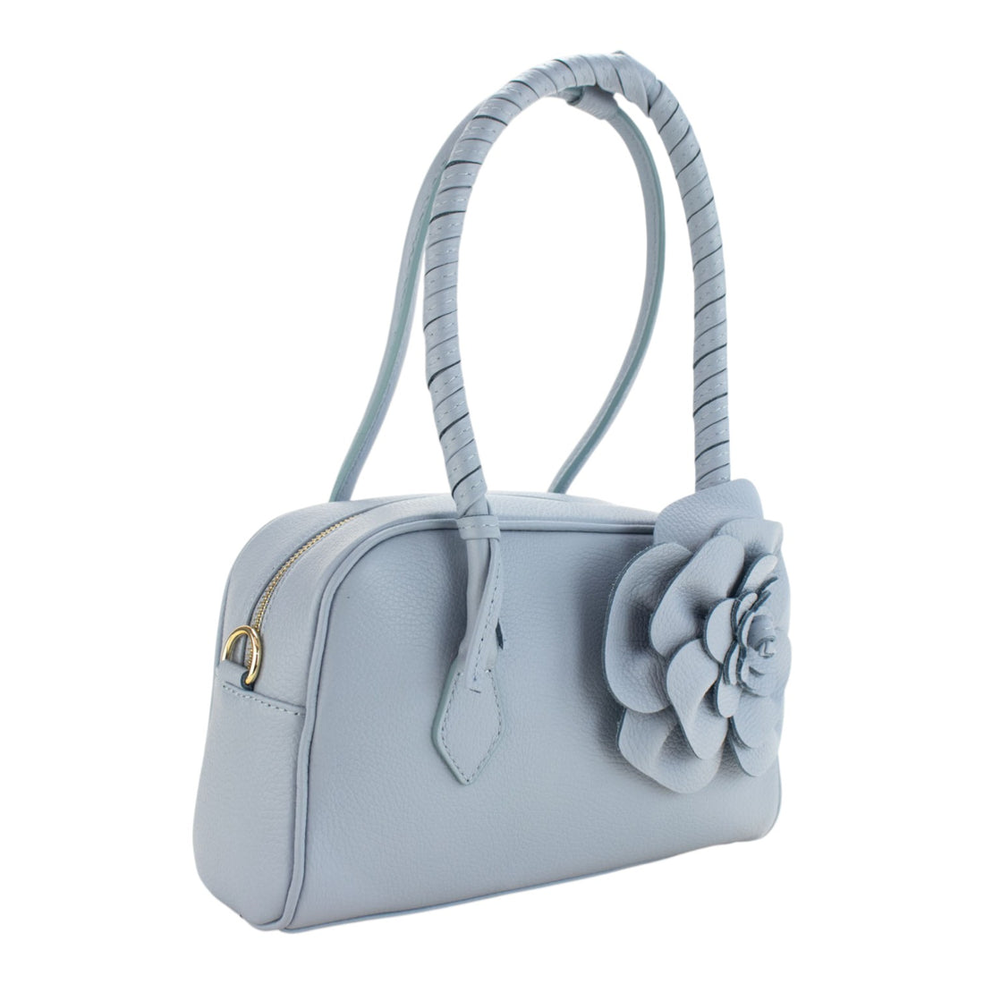 Bolso en Piel Pregato Fiora Azul cielo