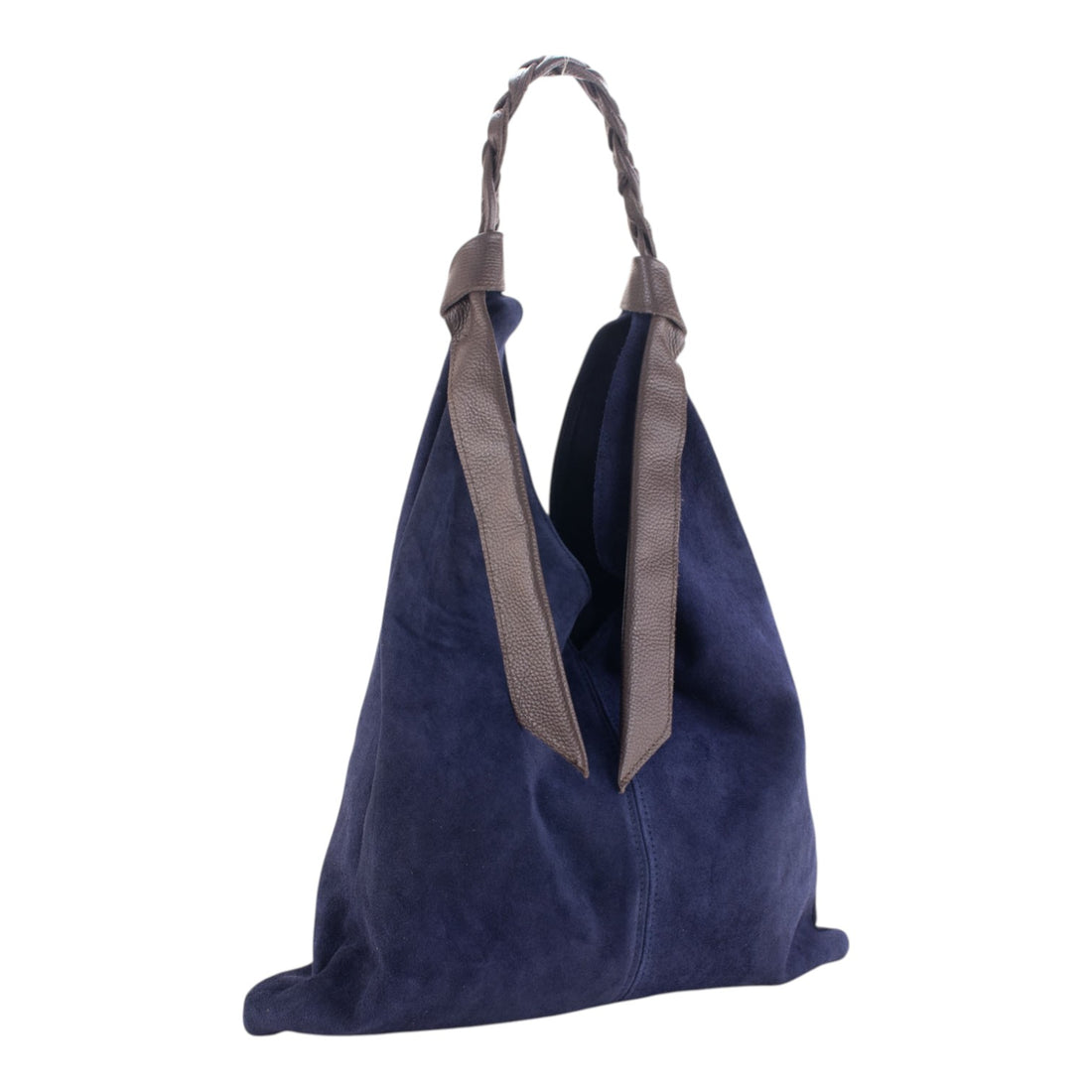 Bolso hobo en Piel Pregato Tressia Azul marino