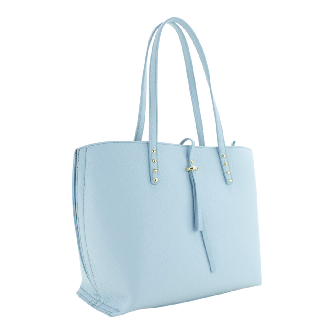 Bolso Shopper en Piel Pregato Loggia Azul cielo