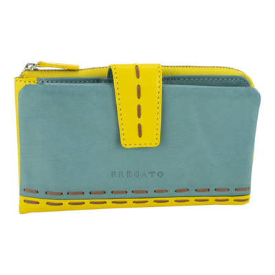 Billetero de piel Premium Pregato Cielo