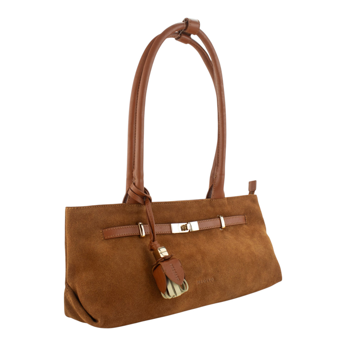 Bolso de hombro de Piel y Serraje Pregato Aurea Cuero
