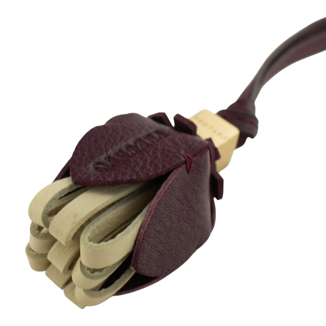 Charm para bolso Pregato Flor bicolor Burdeos y Beige