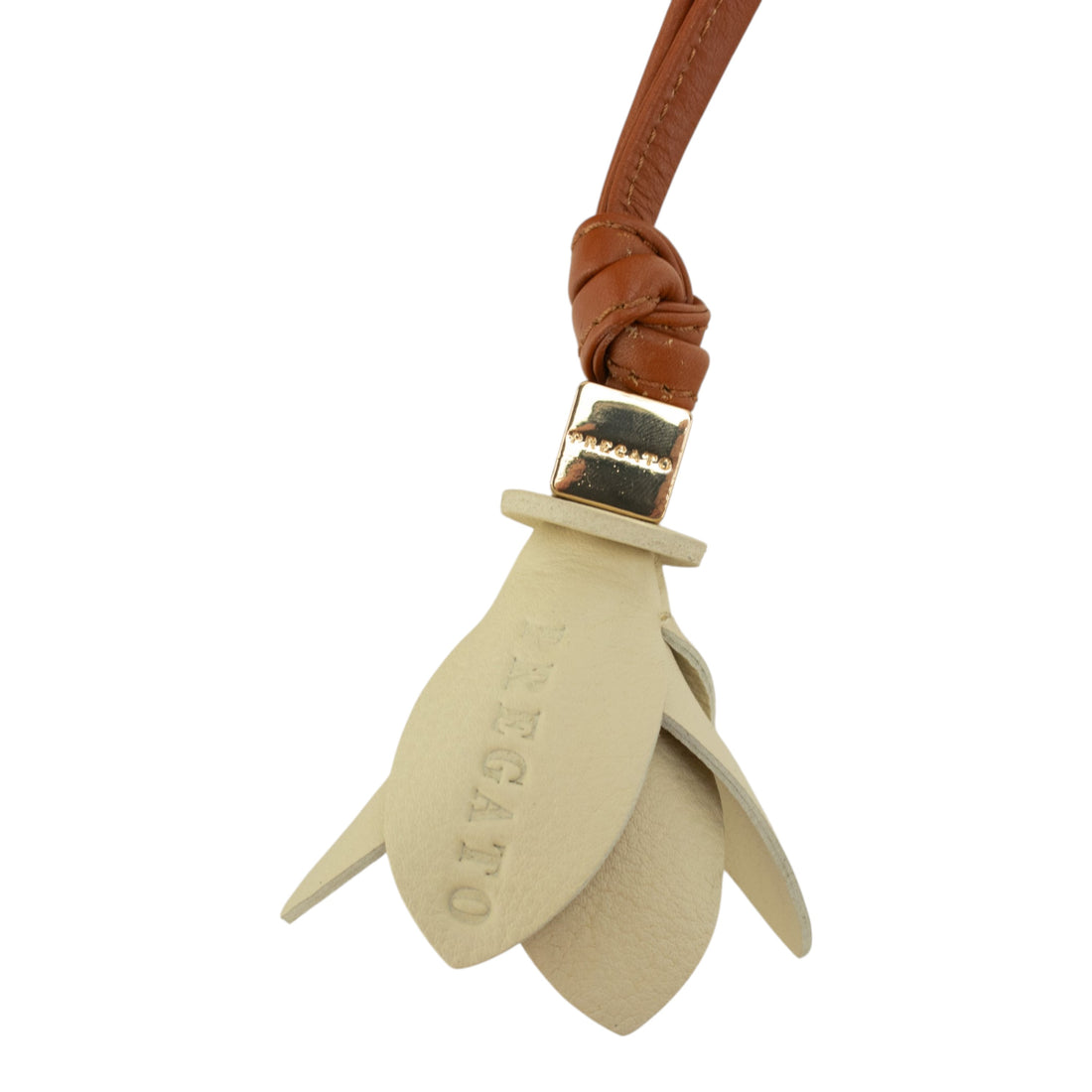 Charm para bolso Pregato Flor Beige y Camel