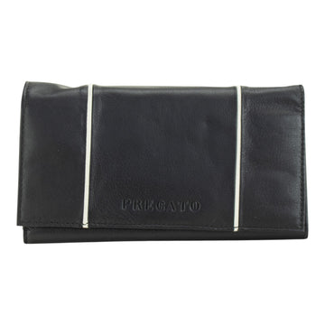 Billetero grande de Piel Pregato Essentials Negro