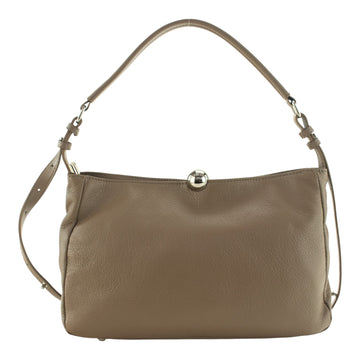 Bolso de hombro de piel Pregato Sorella Taupe