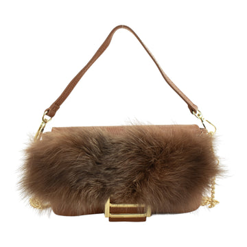 Mini Bolso de Piel y Pelo Natural Pregato Elettra Cuero