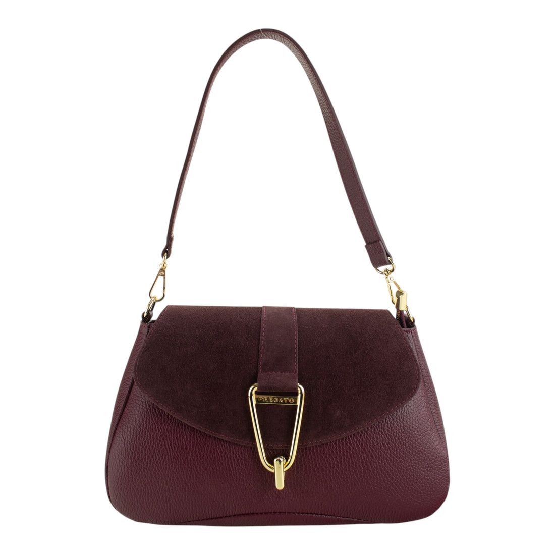 Bolso en Piel Pregato Arezzo Burdeos Ante