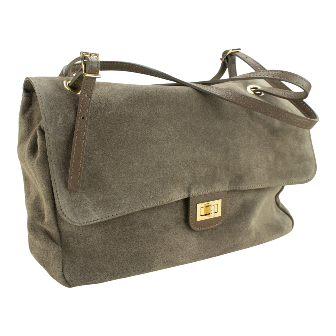 Maxi Bolso de piel Pregato Flat Bag Ravenna Ante Taupe