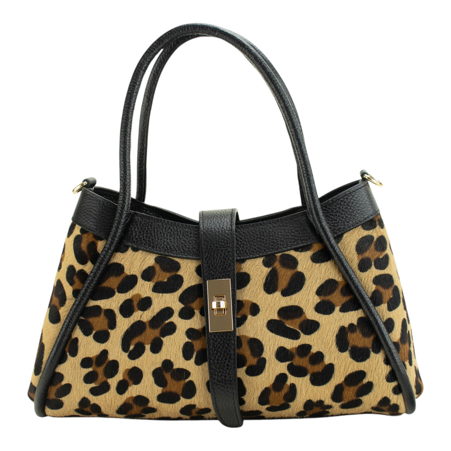 Bolso de piel Pregato Pralina Leopardo