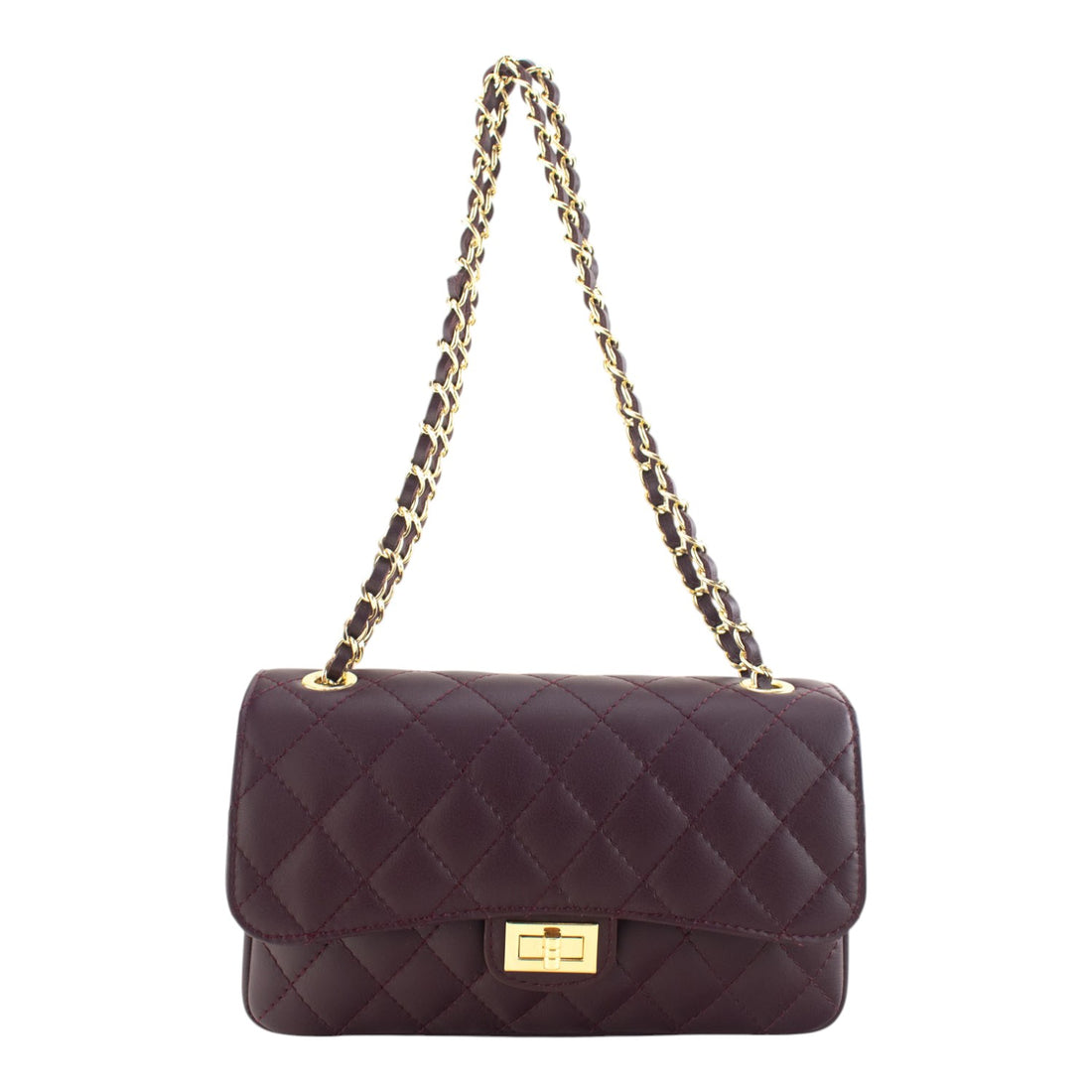 Bolso Piel Pregato Classy Burdeos oscuro