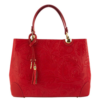 Bolso en piel Pregato Eleganza Grabado Rojo