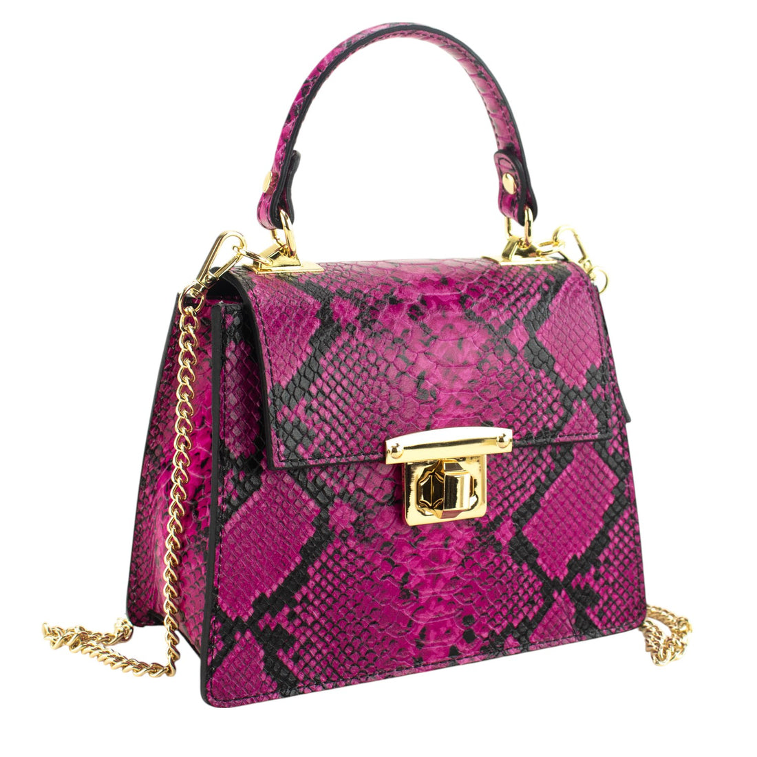 Bolso de mano Piel Pregato Gekko Fucsia - KimondoShop