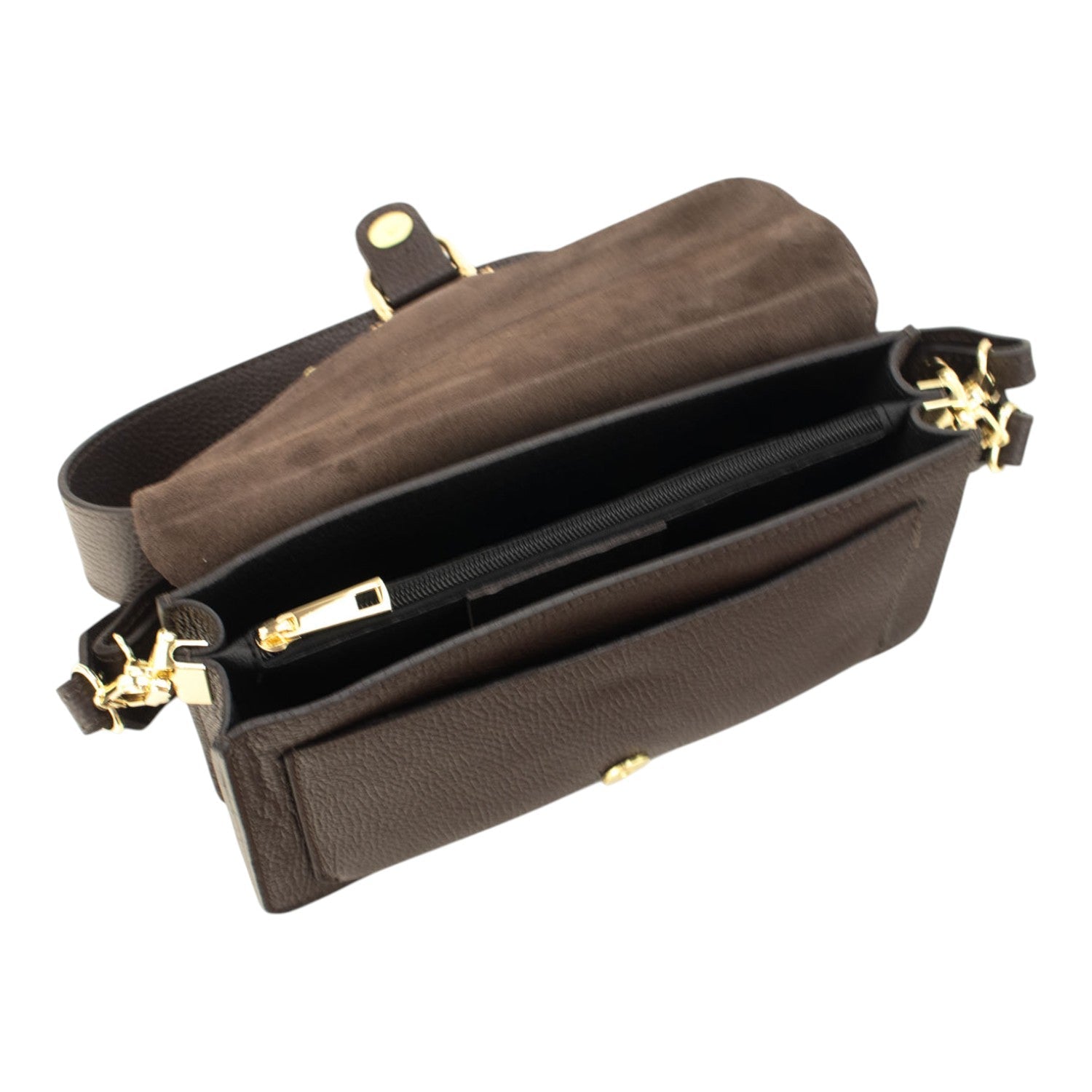 Bandolera Piel Pregato Fíbula Ante Chocolate - KimondoShop