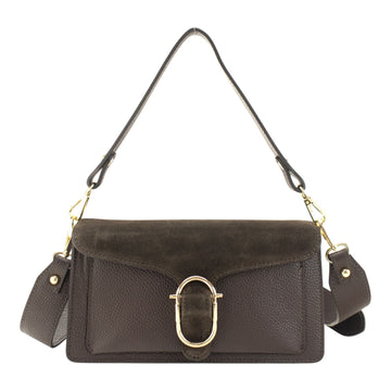 Bandolera Piel Pregato Fíbula Ante Chocolate - KimondoShop