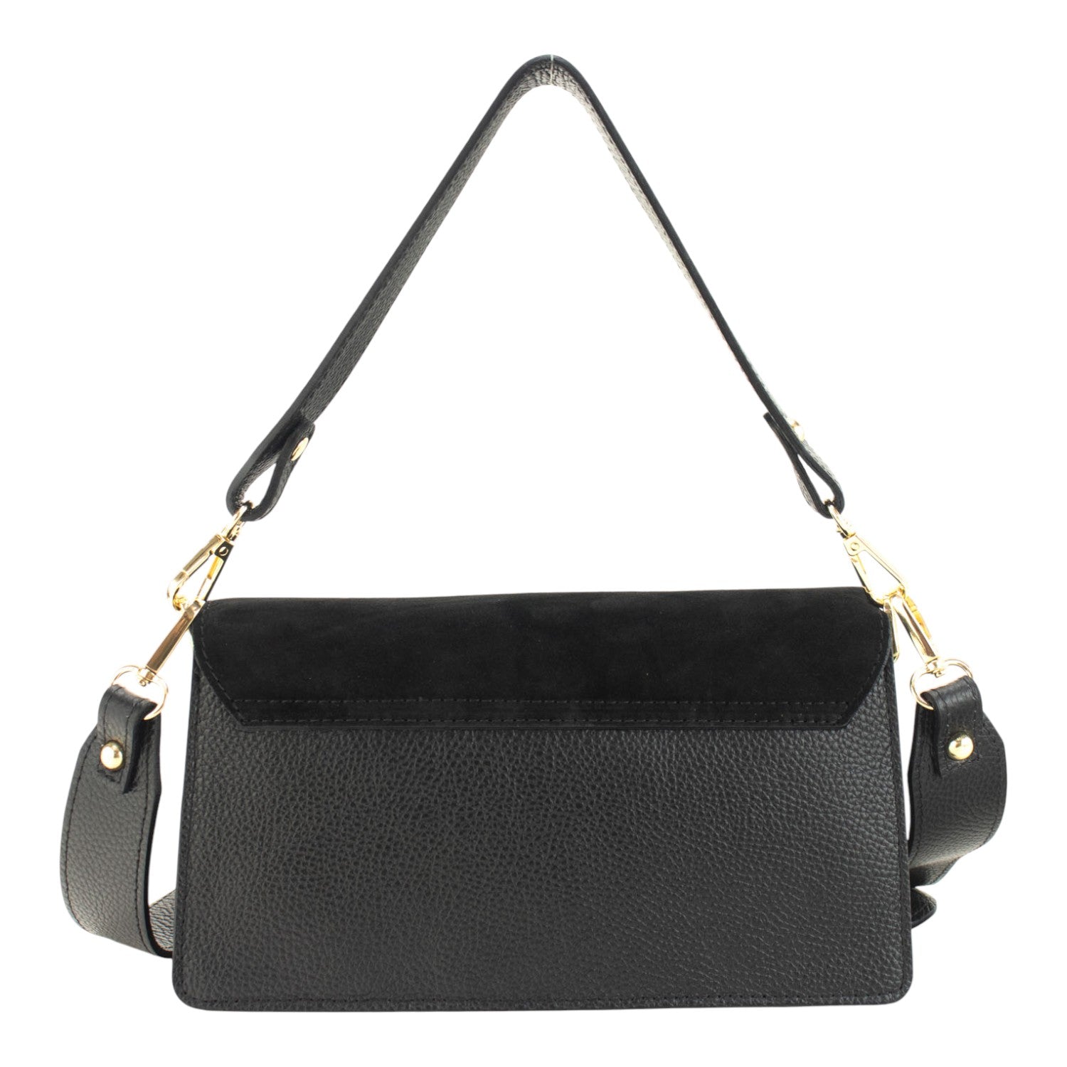 Bandolera Piel Pregato Fíbula Ante Negro - KimondoShop