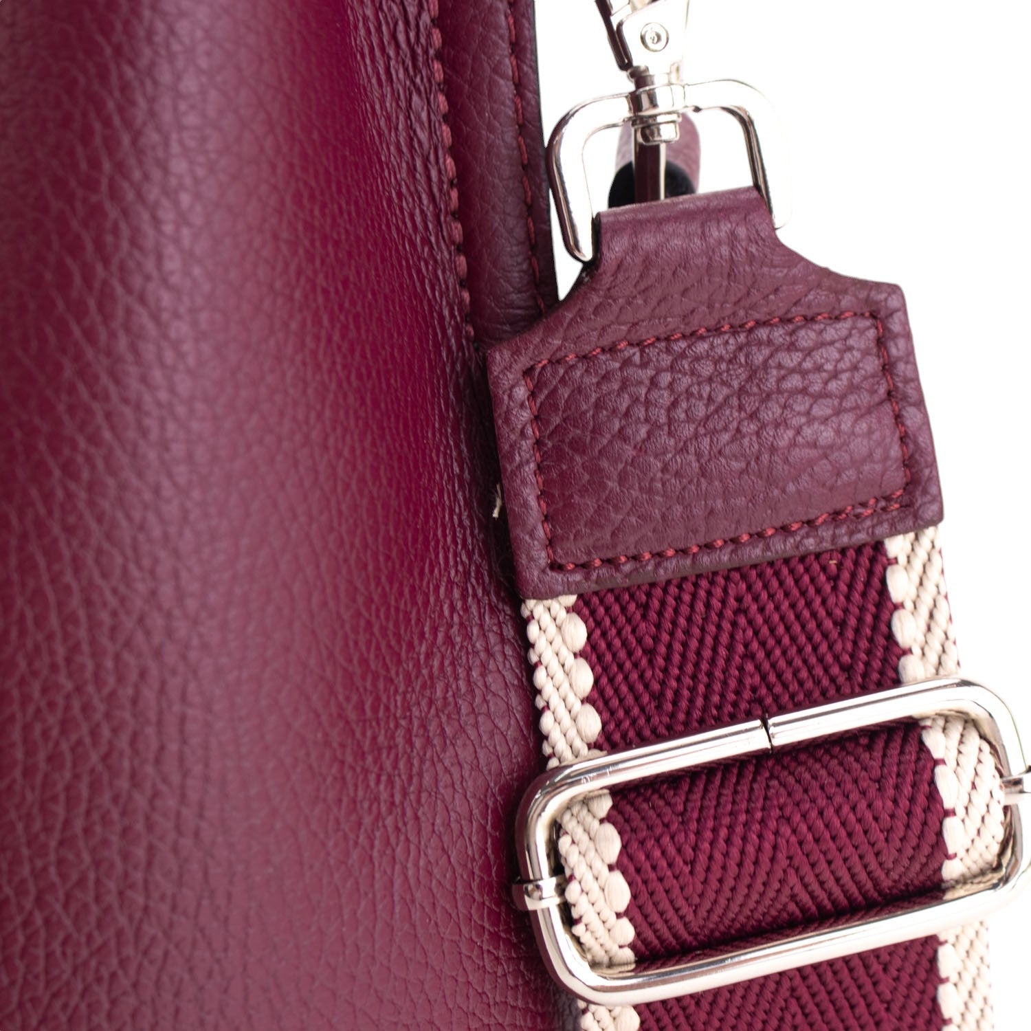 Bandolera Piel Pregato Secchio Burdeos cinta lisa - KimondoShop