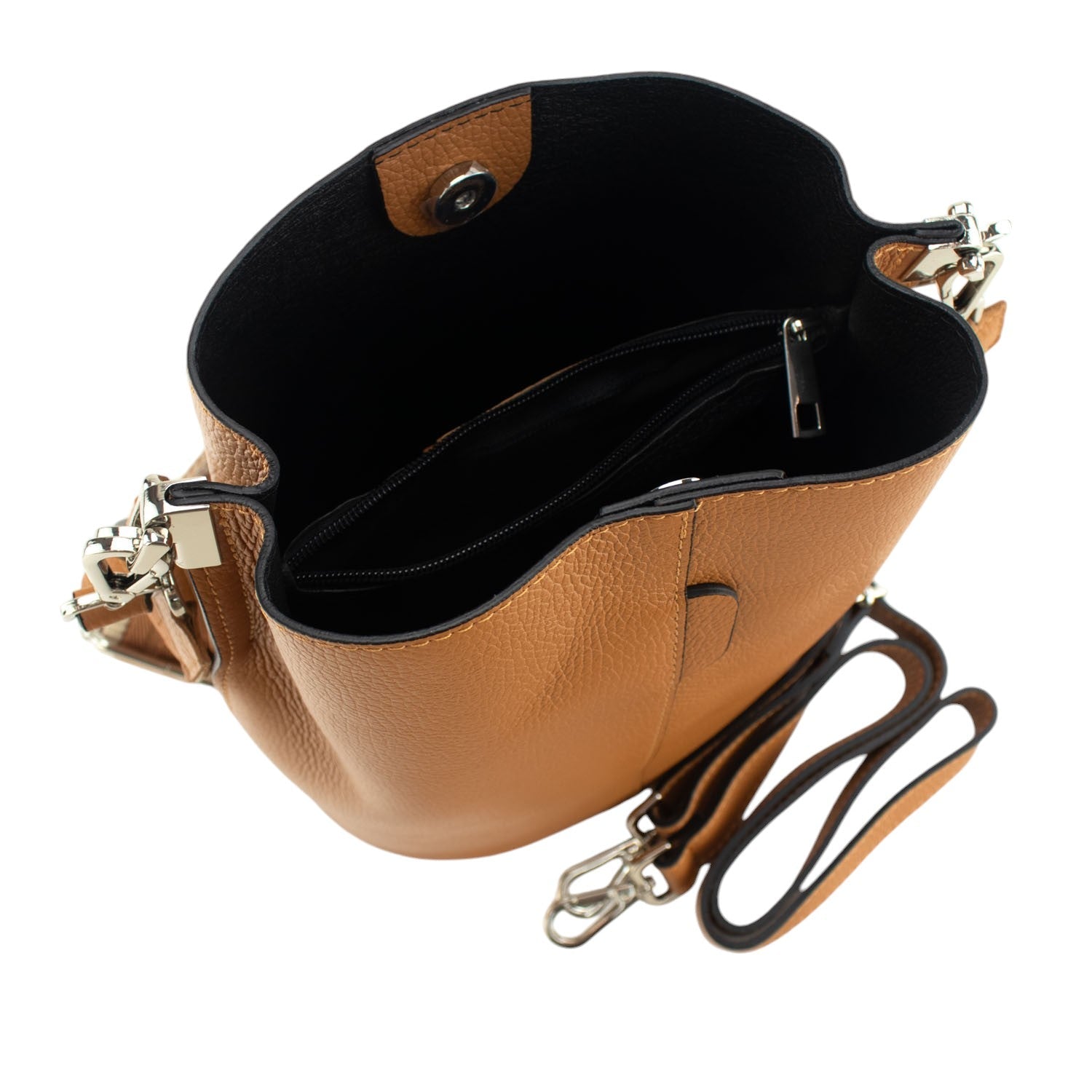 Bandolera Piel Pregato Secchio Camel - KimondoShop