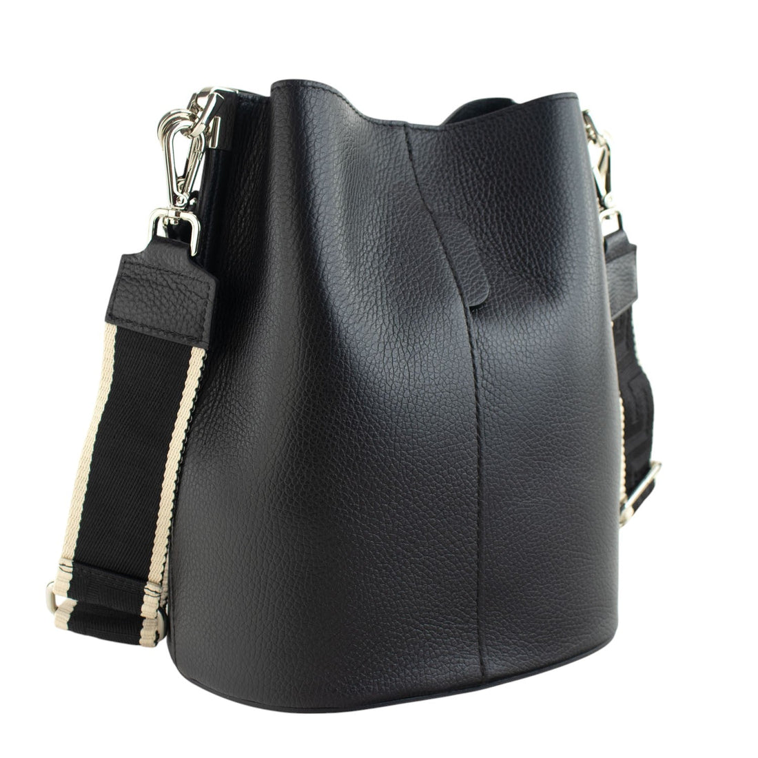 Bandolera Piel Pregato Secchio Negro cinta lisa - KimondoShop