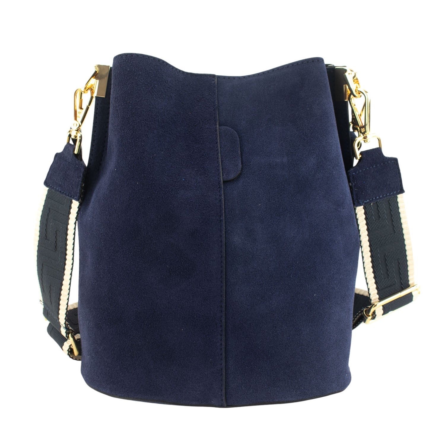 Bandolera Piel Pregato Secchio Peach Azul marino - KimondoShop