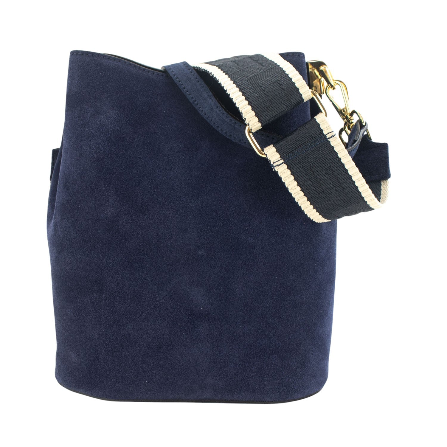 Bandolera Piel Pregato Secchio Peach Azul marino - KimondoShop